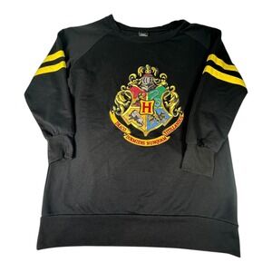 Harry Potter Hogwarts Crest Sweatshirt Dress Yellow‎ Stripe Detail Small